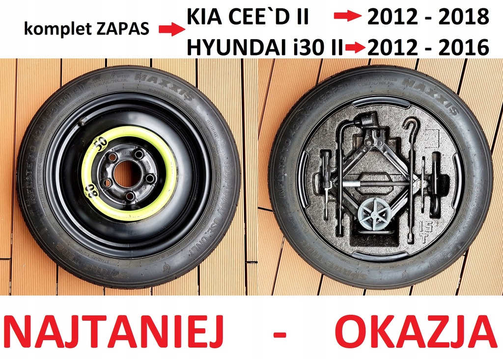 Koło Dojazdowe Hyundai I30 Zapasowe Kia Ceed 2012- - 7641244847 - Oficjalne Archiwum Allegro