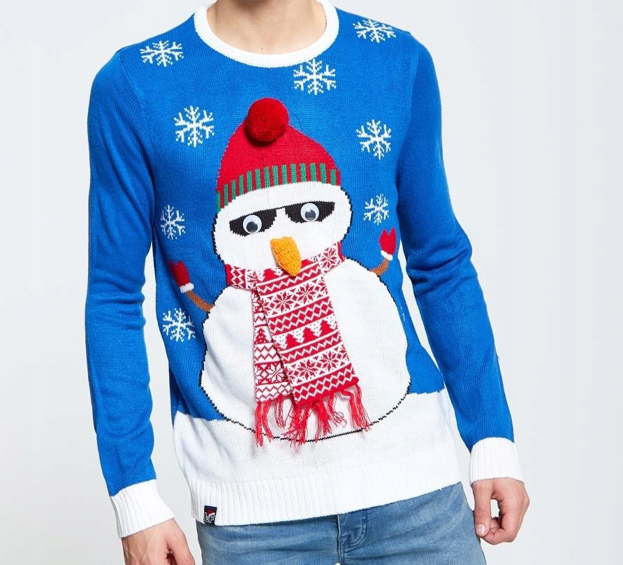 Świąteczny Sweter z Reniferem Bałwan rozmiar S/M