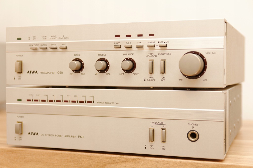 KOŃCÓWKA MOCY AIWA C50 i PREAMP P50 HI END!!!!