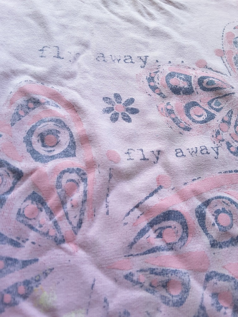 letnia różowa tunika z motylkami