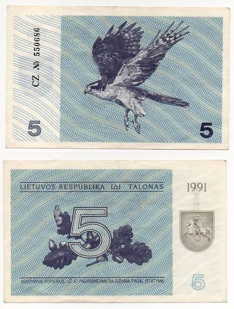 LITWA 1991 5 TALONAS