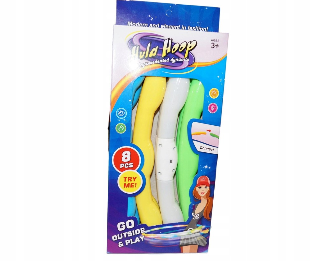 HULA HOOP ŚWIECĄCE KOLOROWE HULA HOP 90 cm LED
