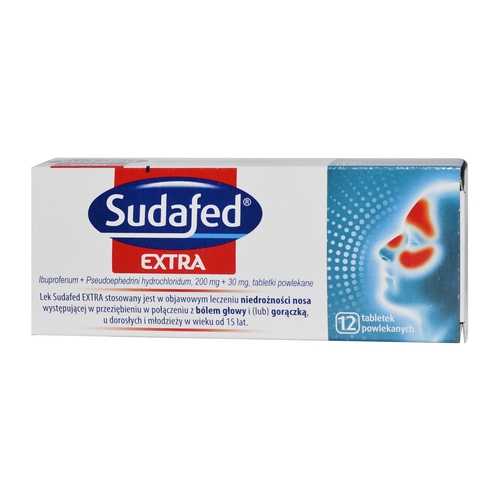 Sudafed Extra, (200 mg + 30 mg), tabletki