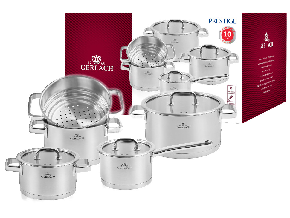 Zestaw garnków Gerlach Prestige 9 elementów