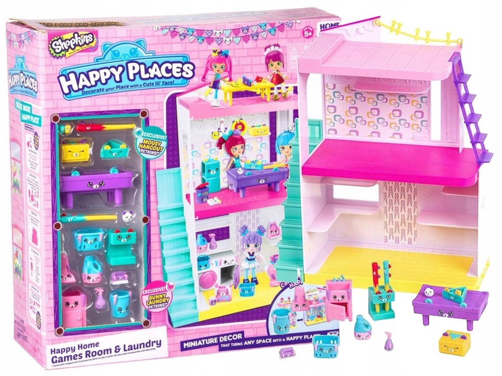 SHOPKINS Happy Places DOMEK ZABAW Pralnia PETKINS - 7544040156 ...