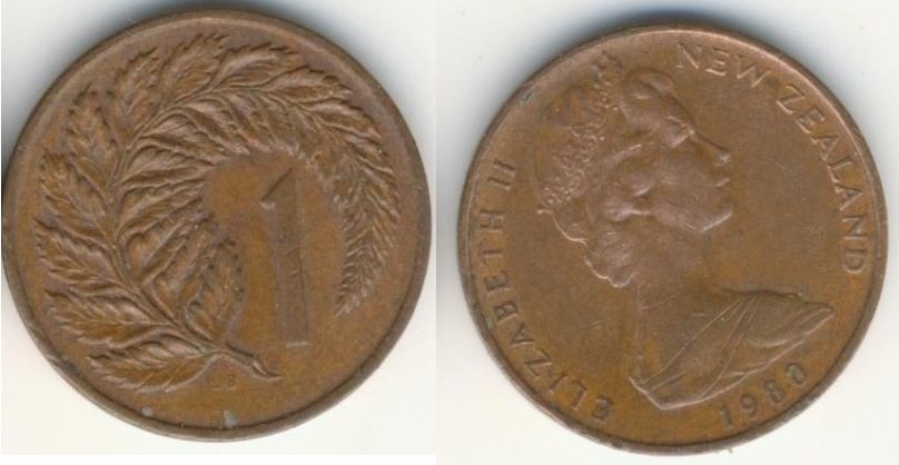 NOWA ZELANDIA 1 cent 1980 roślina
