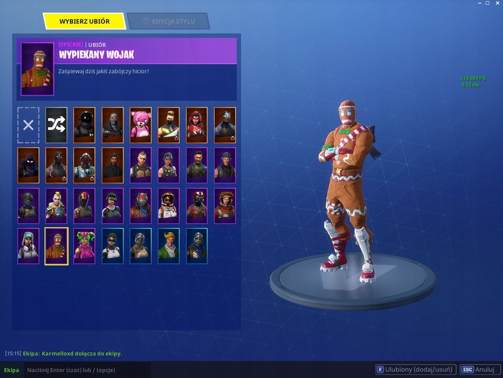 Fortnite - Konto ze Świątecznymi skinami (Piernik)