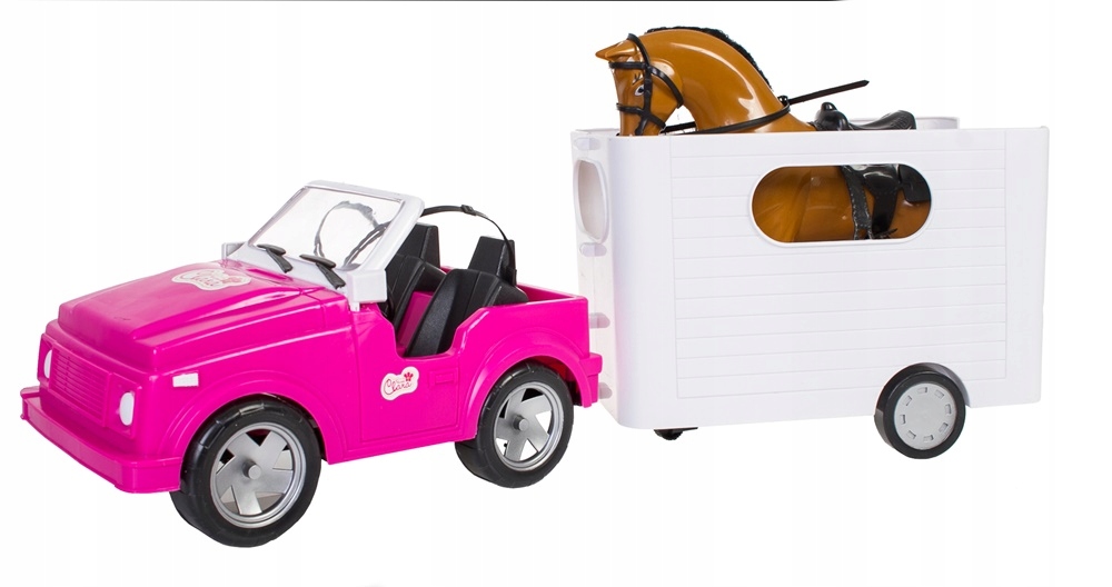 AUTO SAMOCHÓD + KOŃ Z PRZYCZEPĄ DLA LALEK BARBIE 7463930442