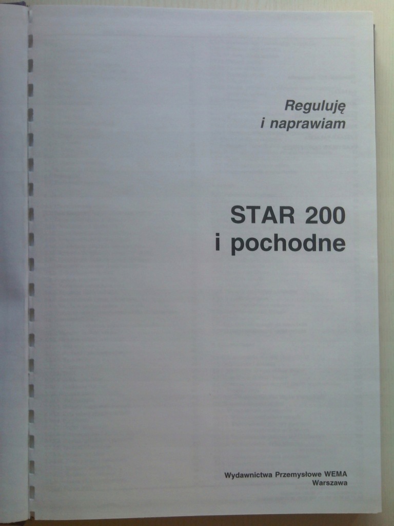 STAR 200 I POCHODNE BUDOWA I NAPRAWA SAMOCHODU
