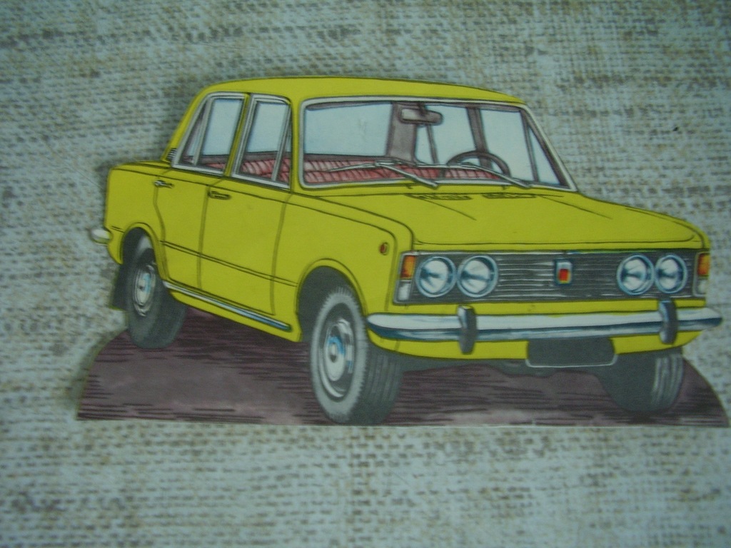 Fiat 125 p - druk na tekturze
