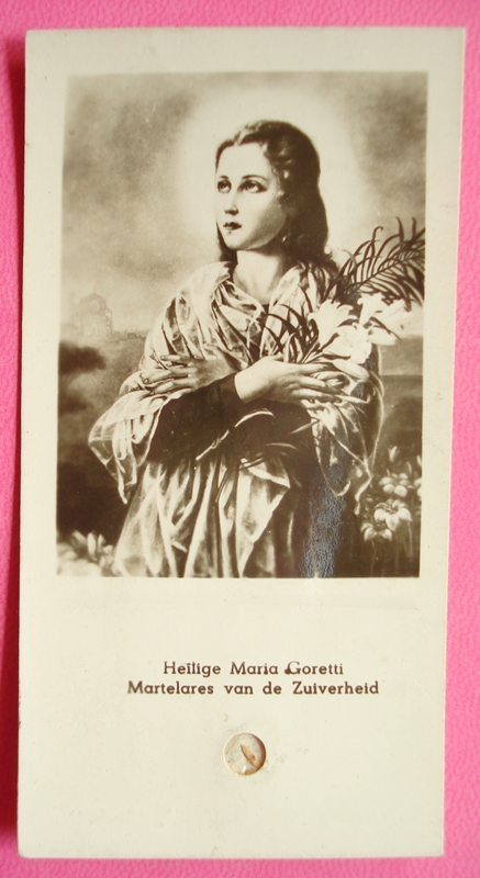 51 ŚW MARIA GORETTI RELIKWIA DREWIENKO lata1950-te