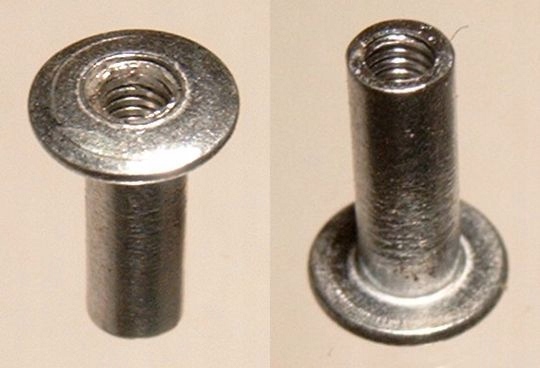 Nakrętka grzybkowa STAL M2x12 zrobiona z nita 3mm