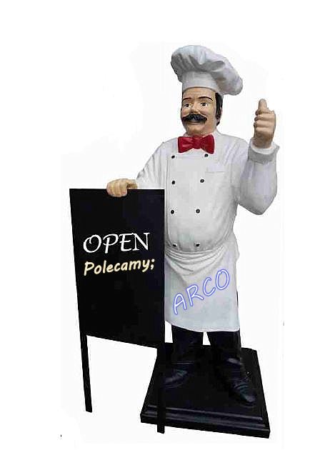 3D Reklama figura Kucharz z tacą  bar restauracja