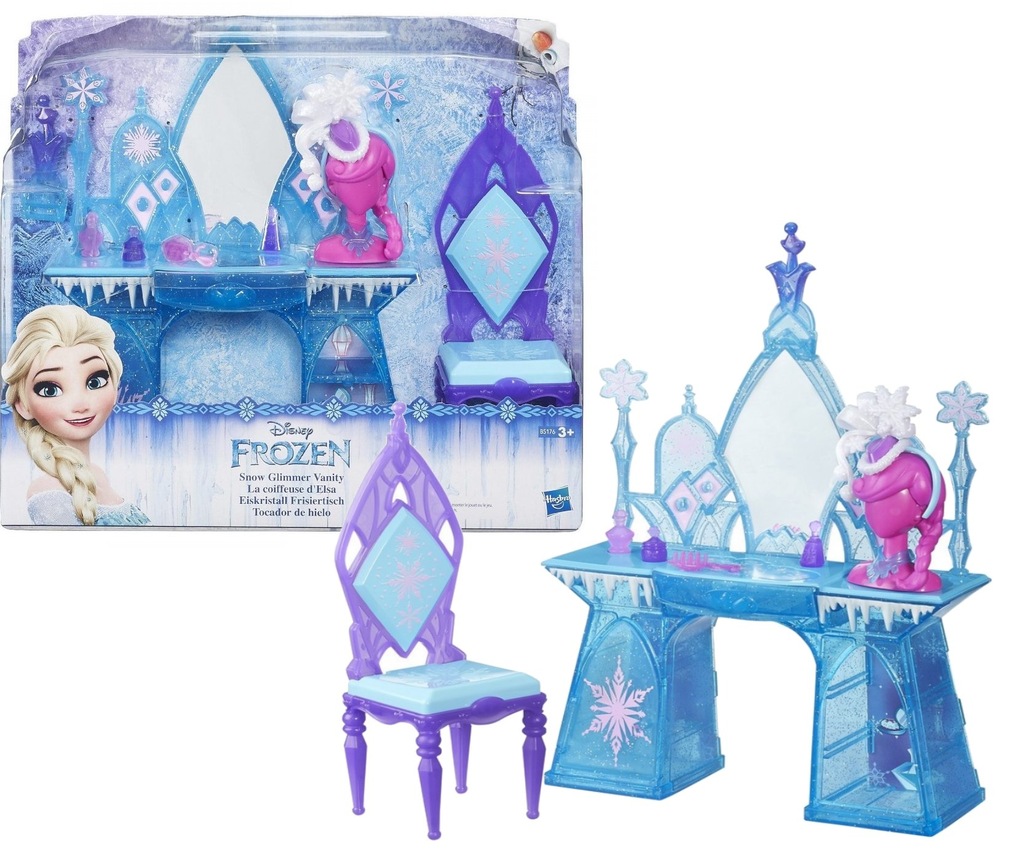 FROZEN Mebelki TOALETKA dla lalki ELSY Disney +Akc