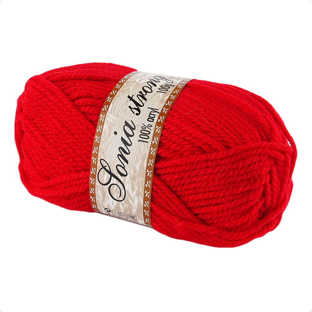 SONIA STRONG | włóczka AKRYL | 100g/113m CZERWONY