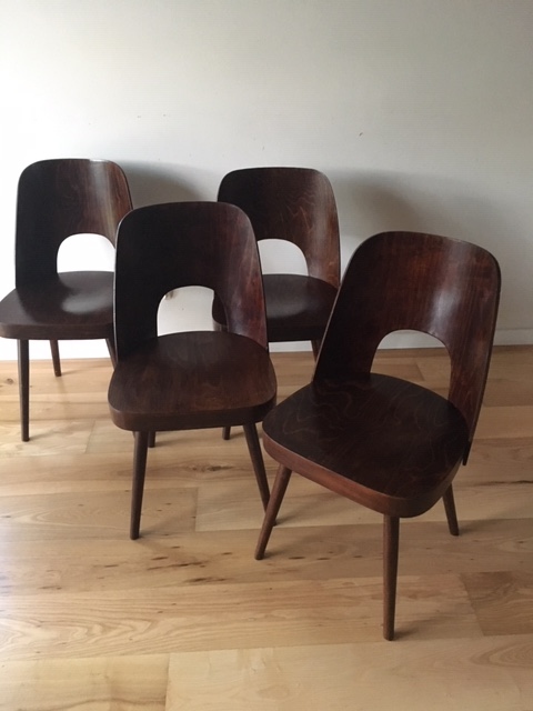 4 czeskie krzesła projekt z lat 50 Haerdtl