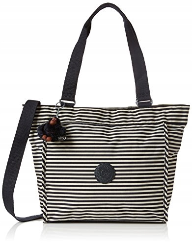 TOREBKA KIPLING GRANATOWO-BIAŁA W PASKI SHOPPER