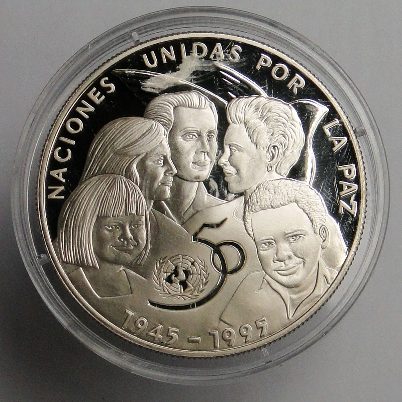 1995 Kuba 10 pesos 50 rocznica ONZ Ag