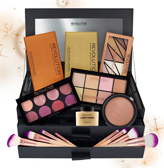 MakeUp Revolution Kuferek z 15x Kosmetykami Lustro