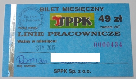 Bilet SPPK Police linie pracownicze