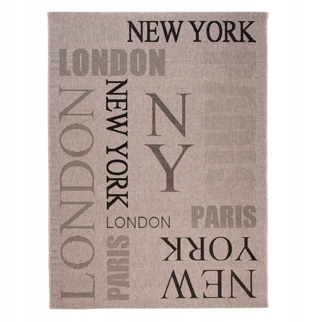 DYWAN SZNURKOWY 160x230 Z NAPISAMI NEW YORK #s