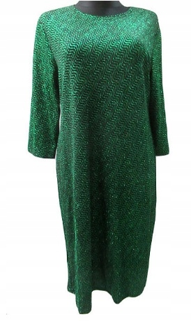 Sukienka zielona brokatowa r52