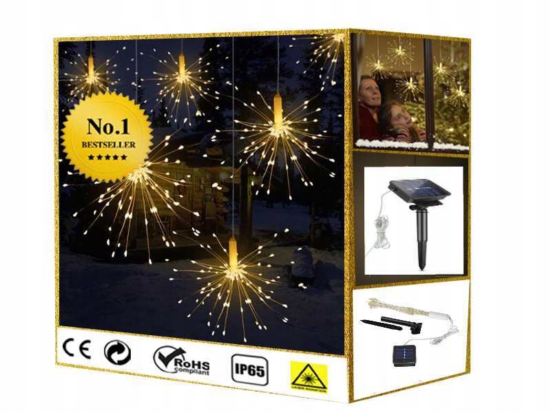 ZJAWISKOWA KULA ŚWIETLNA LED LAMPKI SOPLE SOLAR