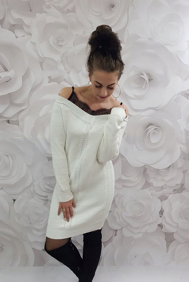 SUKIENKA SWETER KORONKA
