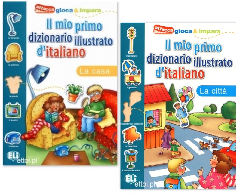 Słownik obrazkowy włoski dla dzieci MIASTO+DOM