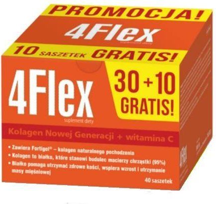 4 Flex 30 + 10 saszetki STAWY KOLAGEN APTEKA !!