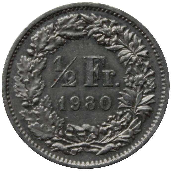 1/2 franka 1980 Szwajcaria st.III