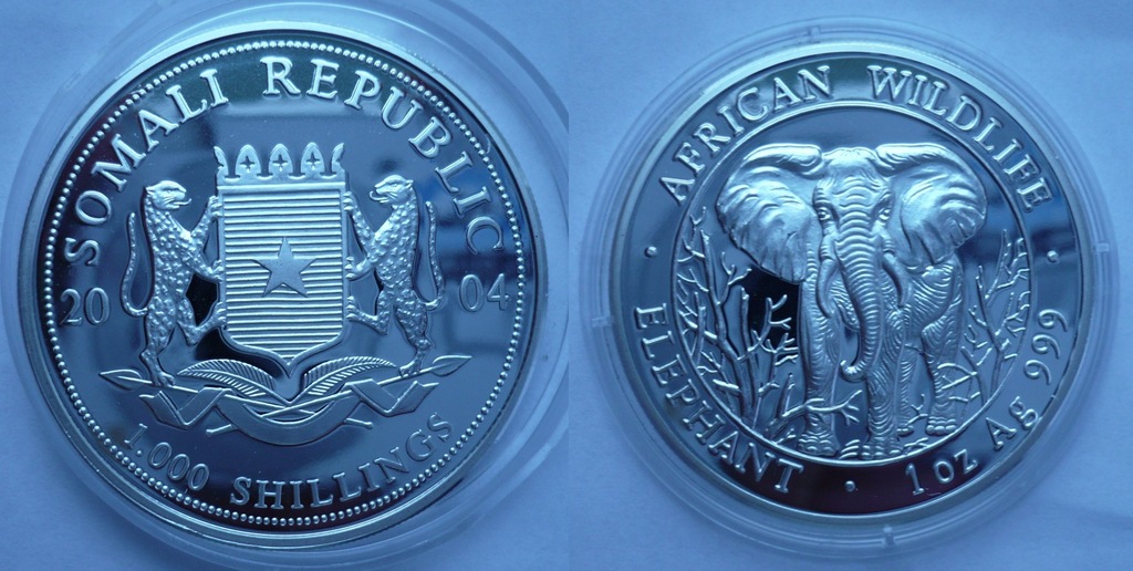 Somalia 1000 Shillings 2004 Słoń