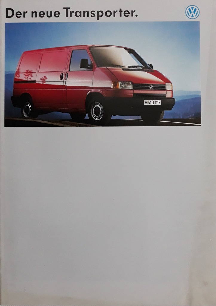 Prospekt katalog VW Volkswagen Transporter 1990r