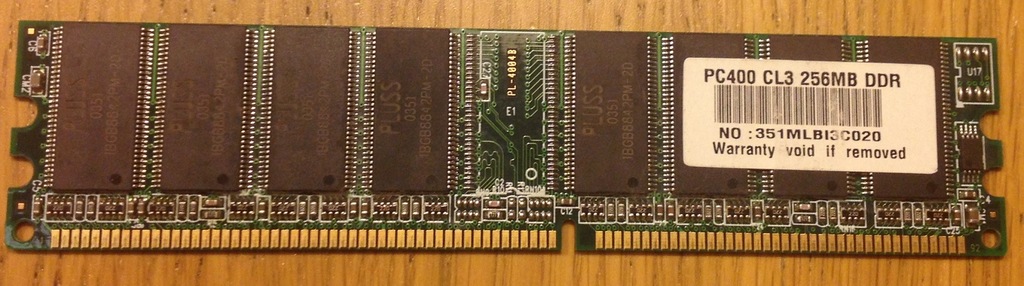 Kość pamięci RAM PLUSS DDR 256 MB, 351MLBI3C020