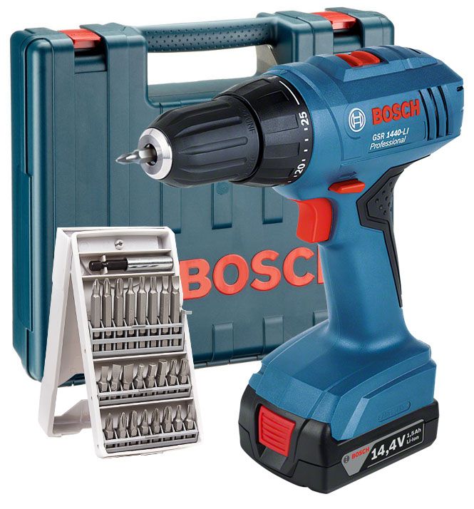 WKRĘTARKA AKUMULA. BOSCH GSR 1440-LI 2x1,5Ah +Bity - 6892372522 ...
