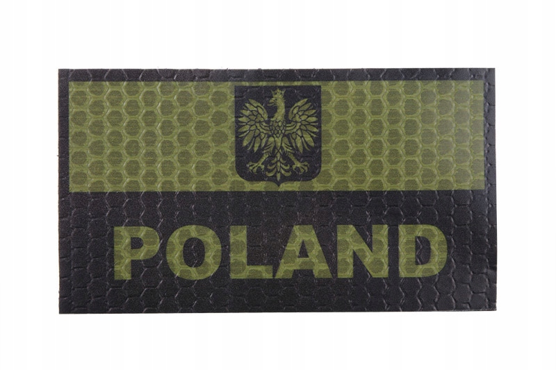 Naszywka IR Flaga Polski Gaszona Zielona Godło