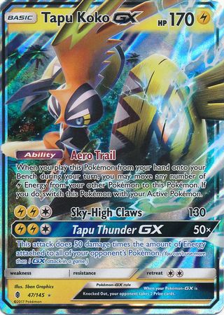 POKEMON - TAPU KOKO GX 47/145 DUŻA KARTA JUMBO