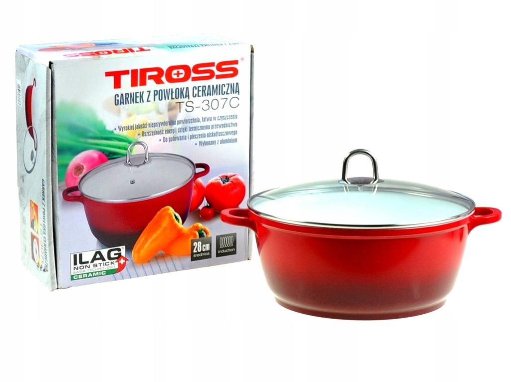 GARNEK CERAMICZNY 7L / 28 cm INDUKCJA tiross