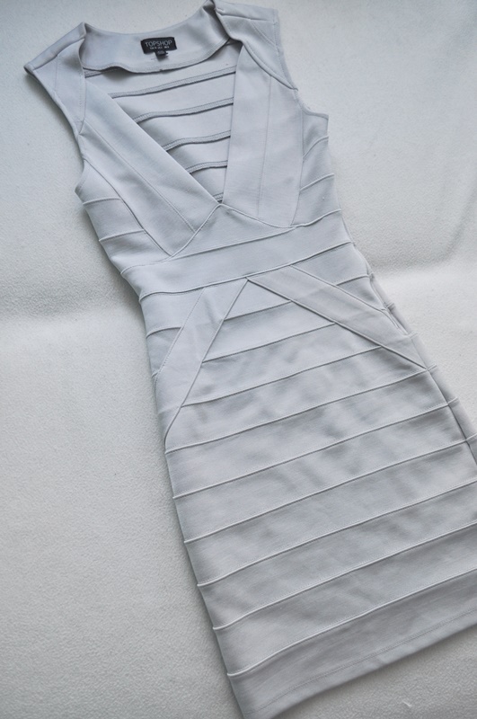 Sukienka bandażowa Top shop XS/34 szara stalowa - 7384535431 - oficjalne  archiwum Allegro
