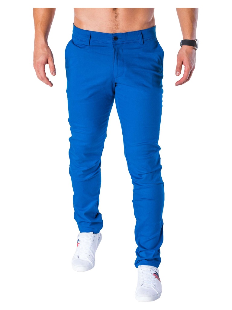 Spodnie męskie chinosy OMBRE P631 niebieskie S