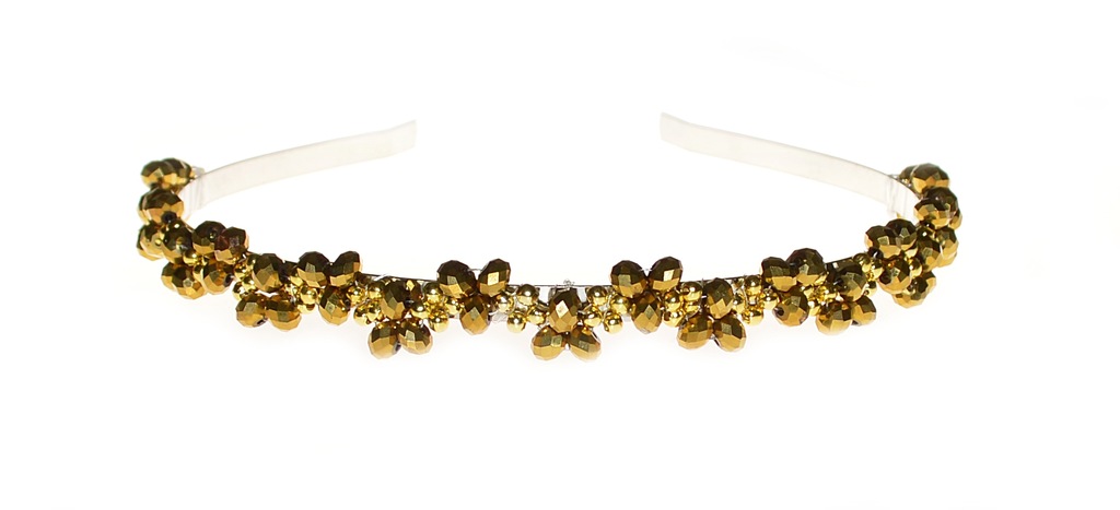 OPASKA ślubna DIADEM TIARA złota złote kryształki