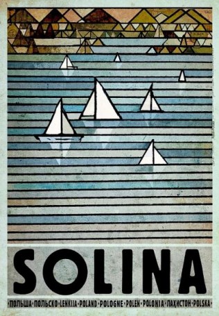 Plakat POLSKA ZALEW SOLINA BIESZCZADY Ryszard Kaja