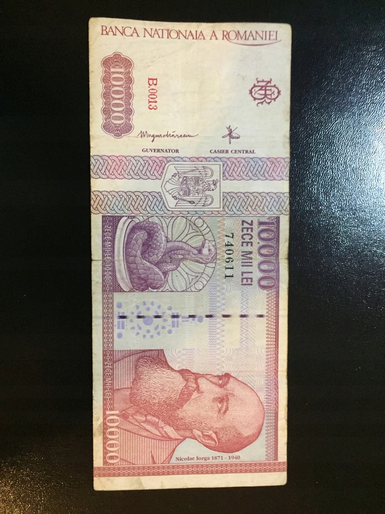 Banknot Rumunia 10000 Lei 1994 Rzadki