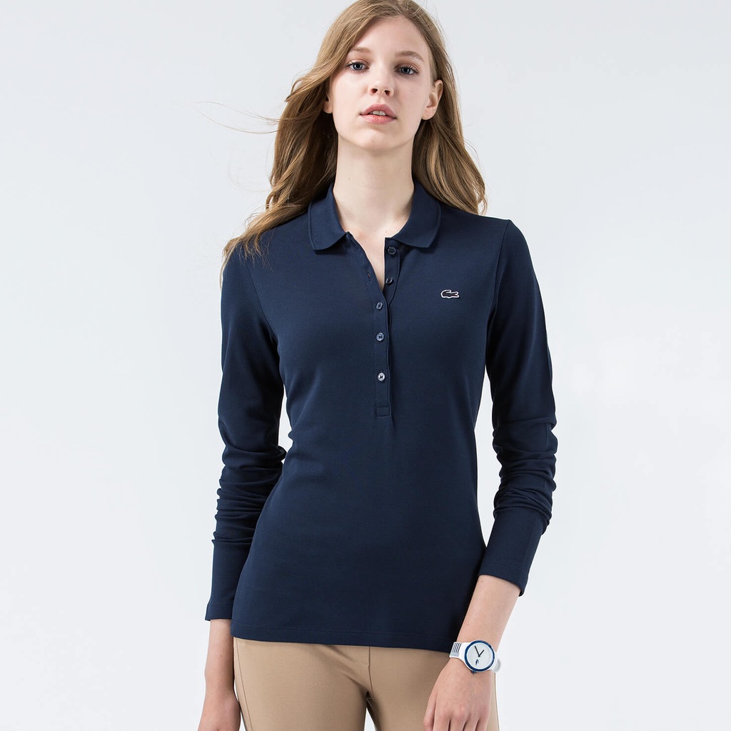 LACOSTE Polo Damskie OUTLET Granatowy 34