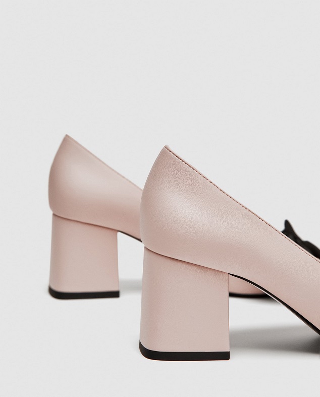 ZARA CZÓŁENKA BUTY NA ŚREDNIM OBCASIE Z KOKARDĄ 36