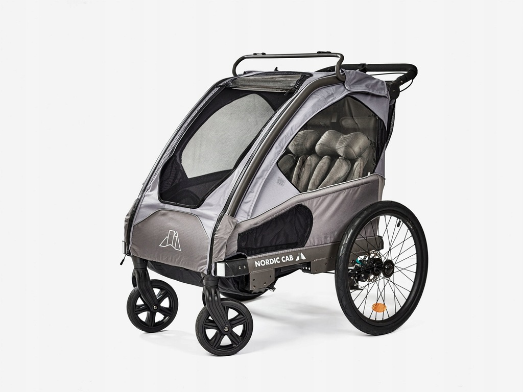 Przyczepka rowerowa Nordic Cab URBAN 2w1 2 dzieci