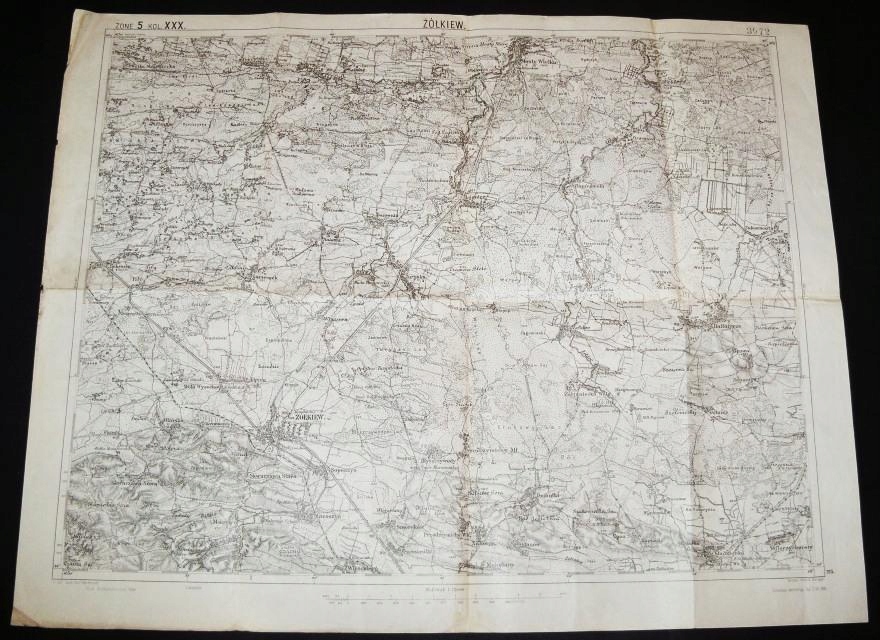 ŻÓŁKIEW MOSTY WIELKIE MAPA WOJSKOWA KRESY 1916