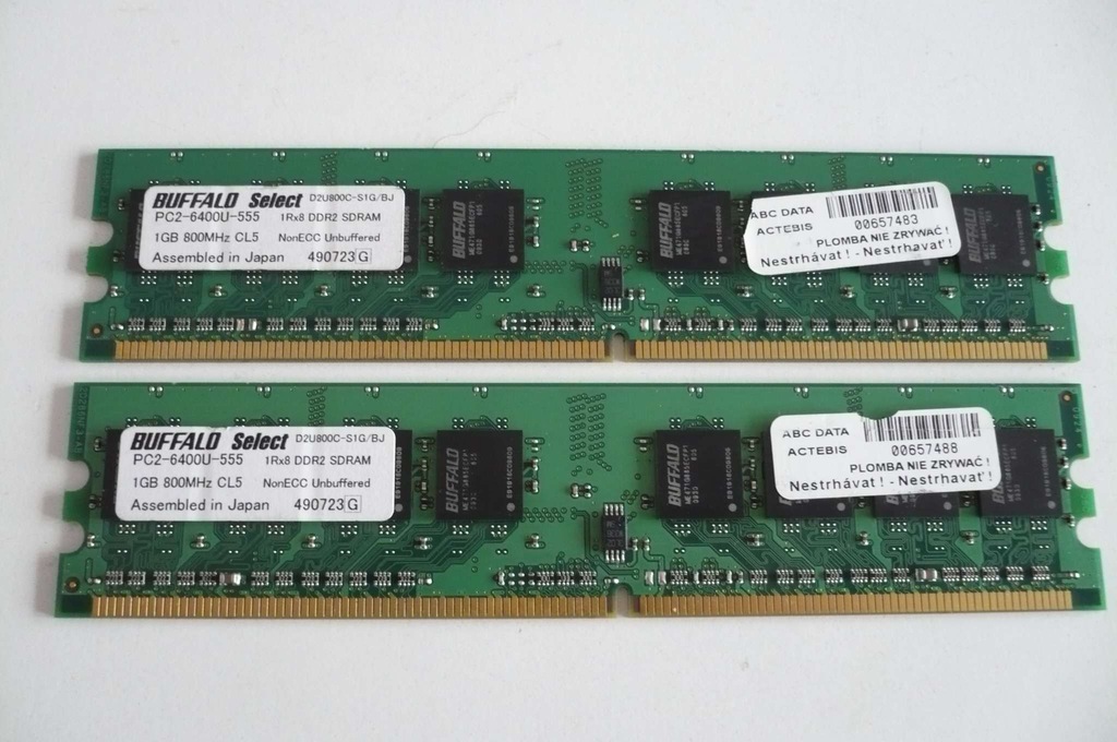 Pamięć DDR2 2GB Dual 2x1GB PC2-6400 800MHz