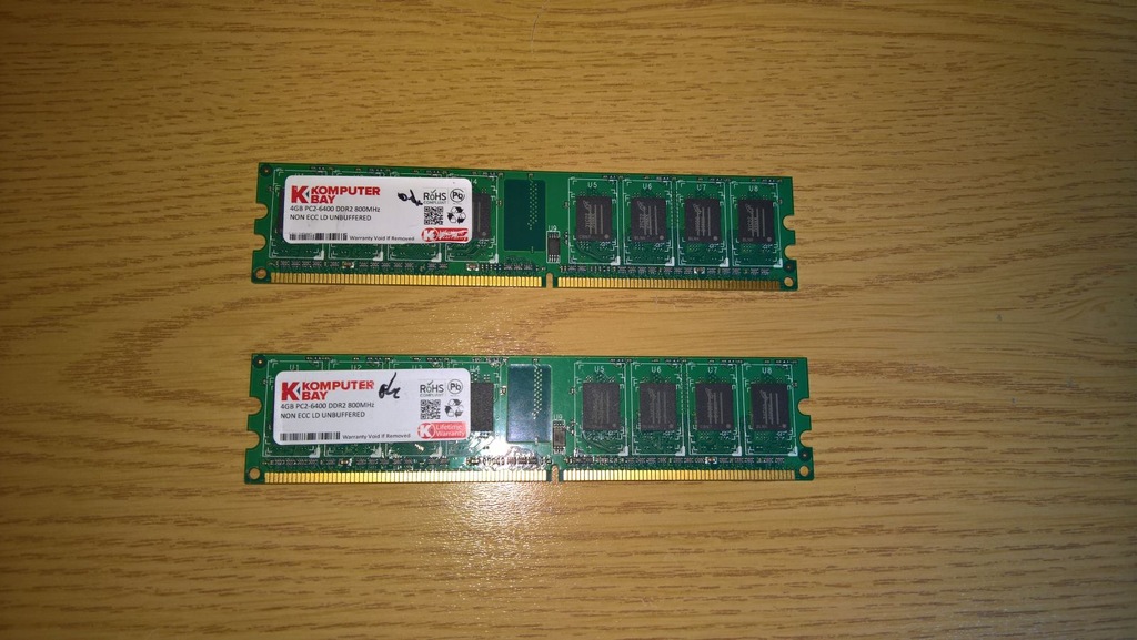 8 GB DDR2 800 MHz (2x4GB) OKAZJA INTEL/AMD BCM!