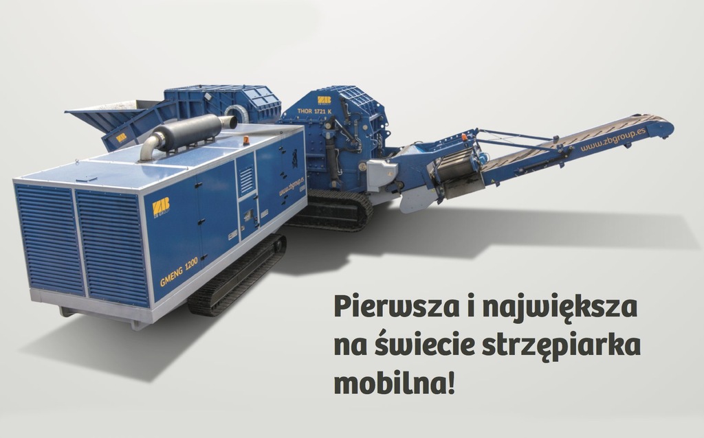 Mobilna strzępiarka do złomu THOR
